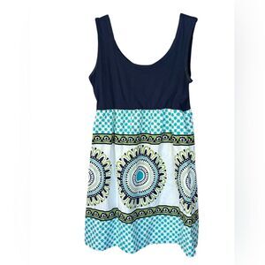 Vintage Lolly Wolly Doodle Navy Tank Top
Print Bottom Dress Sz Large 100%Cotton